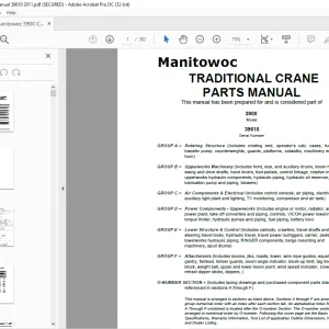 Manitowoc Traditional Crane 3900 Parts Manual SN 39610 - PDF DOWNLOAD