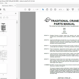 Manitowoc Traditional Crane 3900 Parts Manual SN 39637 - PDF DOWNLOAD