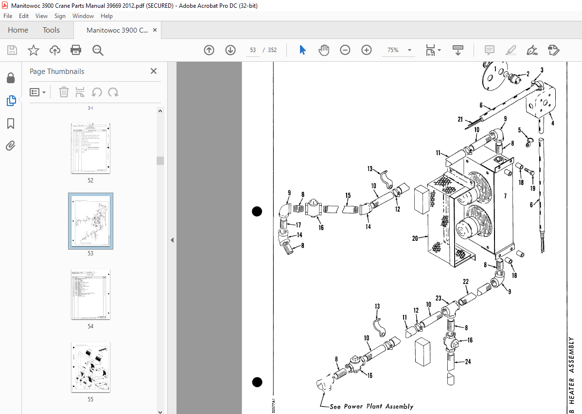 Manitowoc Traditional Crane 3900 Parts Manual SN 39669 - PDF DOWNLOAD ...