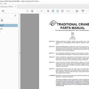 Manitowoc Traditional Crane 3900 Parts Manual SN 39676 - PDF DOWNLOAD