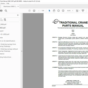Manitowoc Traditional Crane 3900 Parts Manual SN 39681 - PDF DOWNLOAD