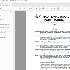 Manitowoc Traditional Crane 3900 Parts Manual SN 39717 - PDF DOWNLOAD