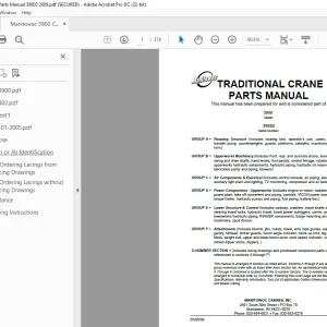 Manitowoc Traditional Crane 3900 Parts Manual SN 39802 - PDF DOWNLOAD