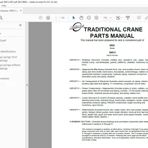 Manitowoc Traditional Crane 3900 Parts Manual SN 39813 - PDF DOWNLOAD