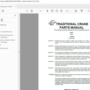 Manitowoc Traditional Crane 3900T Parts Manual SN 399048 - PDF DOWNLOAD