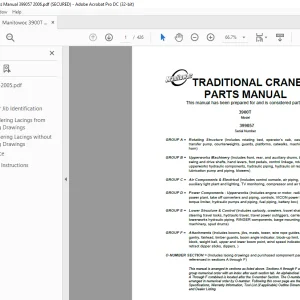 Manitowoc Traditional Crane 3900T Parts Manual SN 399057 - PDF DOWNLOAD