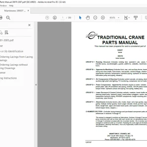 Manitowoc Traditional Crane 3900T Parts Manual SN 39979 PDF