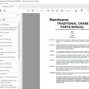 Manitowoc Traditional Crane 3900W Parts Manual SN 39358