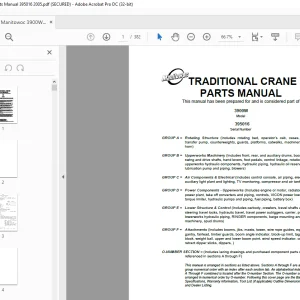 Manitowoc Traditional Crane 3900W Parts Manual SN 395016 - PDF DOWNLOAD