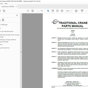 Manitowoc Traditional Crane 3900W Parts Manual SN 395018 PDF