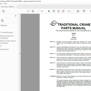 Manitowoc Traditional Crane 3900W Parts Manual SN 395047 - PDF DOWNLOAD
