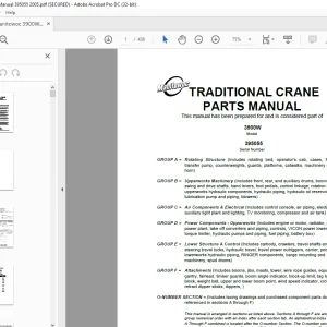 Manitowoc Traditional Crane 3900W Parts Manual SN 395055 - PDF DOWNLOAD