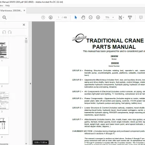 Manitowoc Traditional Crane 3900W Parts Manual SN 395055 - PDF DOWNLOAD
