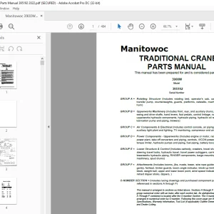 Manitowoc Traditional Crane 3900W Parts Manual SN 395192 - PDF DOWNLOAD