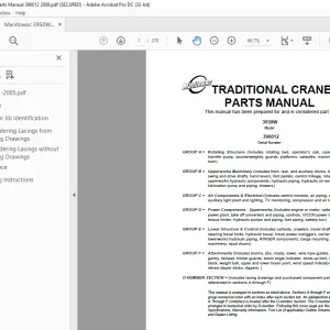 Manitowoc Traditional Crane 3950W Parts Manual SN 396012 - PDF DOWNLOAD