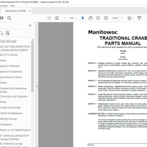 Manitowoc Traditional Crane 4000W Parts Manual 41621 - PDF DOWNLOAD