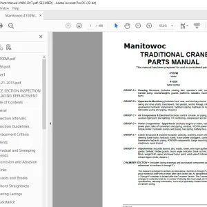 Manitowoc Traditional Crane 4000W Parts Manual 41656 -  PDF DOWNLOAD