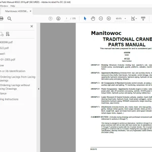 Manitowoc Traditional Crane 4000W Parts Manual SN 40322 PDF
