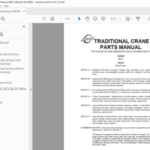Manitowoc Traditional Crane 4000W Parts Manual SN 40665 - PDF DOWNLOAD