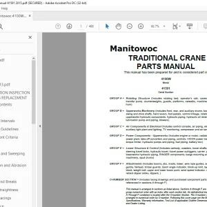 Manitowoc Traditional Crane 4000W Parts Manual SN 41591 - PDF DOWNLOAD