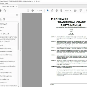 Manitowoc Traditional Crane 4000W Parts Manual SN 41734 - PDF DOWNLOAD