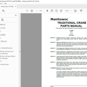 Manitowoc Traditional Crane 4000W Parts Manual SN41676 -  PDF DOWNLOAD
