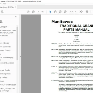 Manitowoc Traditional Crane 4000W Parts Manual SN41700 - PDF DOWNLOAD