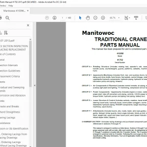 Manitowoc Traditional Crane 4000W Parts Manual SN41702 - PDF DOWNLOAD