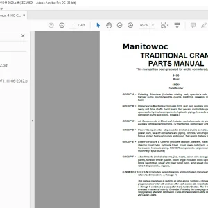 Manitowoc Traditional Crane 4100 Parts Manual SN 41644 - PDF DOWNLOAD