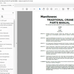 Manitowoc Traditional Crane 4100W Parts Manual SN 41242 - PDF DOWNLOAD