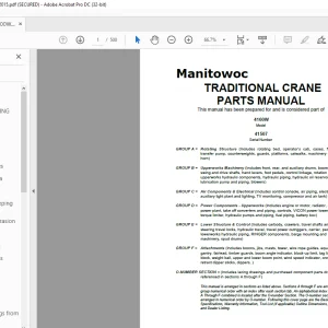 Manitowoc Traditional Crane 4100W Parts Manual SN 41507 - PDF DOWNLOAD