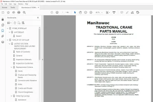 Manitowoc Traditional Crane 4100W Parts Manual SN 41588 - PDF DOWNLOAD