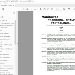 Manitowoc Traditional Crane 4100W Parts Manual SN 41634- PDF DOWNLOAD