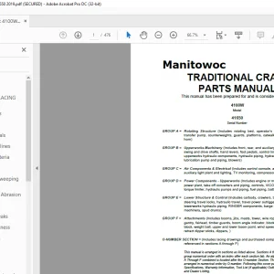 Manitowoc Traditional Crane 4100W Parts Manual SN 41650 - PDF DOWNLOAD