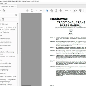 Manitowoc Traditional Crane 4100W Parts Manual SN 41663 - PDF DOWNLOAD