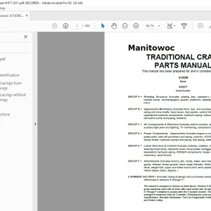 Manitowoc Traditional Crane 4100W Parts Manual SN 41677 - PDF DOWNLOAD