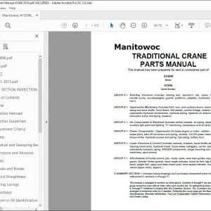 Manitowoc Traditional Crane 4100W Parts Manual SN 41866 - PDF DOWNLOAD