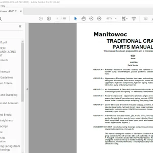 Manitowoc Traditional Crane 4600 Parts Manual SN 460086 PDF