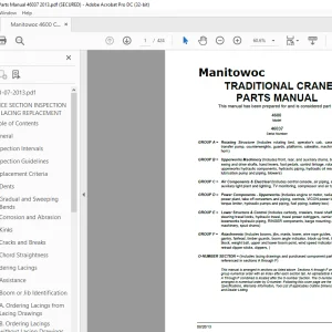 Manitowoc Traditional Crane 4600 Parts Manual SN 46037 PDF