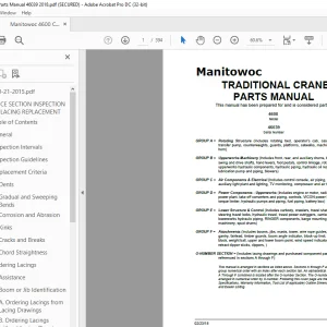 Manitowoc Traditional Crane 4600 Parts Manual SN 46039 PDF