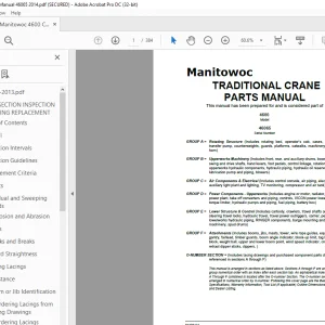Manitowoc Traditional Crane 4600 Parts Manual SN 46065 PDF