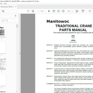 Manitowoc Traditional Crane 4600 Parts Manual SN 46066 - PDF DOWNLOAD