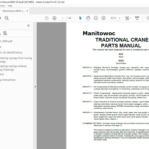 Manitowoc Traditional Crane 4600 Parts Manual SN 46083 PDF