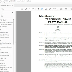 Manitowoc Traditional Crane 4600 Parts Manual SN 46100 - PDF DOWNLOAD