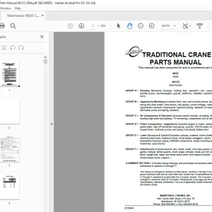 Manitowoc Traditional Crane 4600 Parts Manual SN 46123 - PDF DOWNLOAD