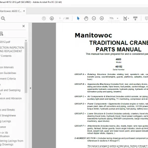 Manitowoc Traditional Crane 4600 Parts Manual SN 46152 - PDF DOWNLOAD