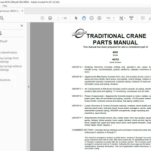Manitowoc Traditional Crane 4600 Parts Manual SN 46193 - PDF DOWNLOAD