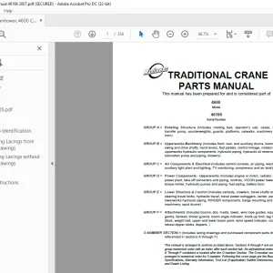 Manitowoc Traditional Crane 4600 Parts Manual SN 46196 - PDF DOWNLOAD