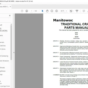 Manitowoc Traditional Crane 4600 Parts Manual SN 46384 - PDF DOWNLOAD