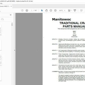 Manitowoc Traditional Crane 4600 Parts Manual SN 46418 - PDF DOWNLOAD